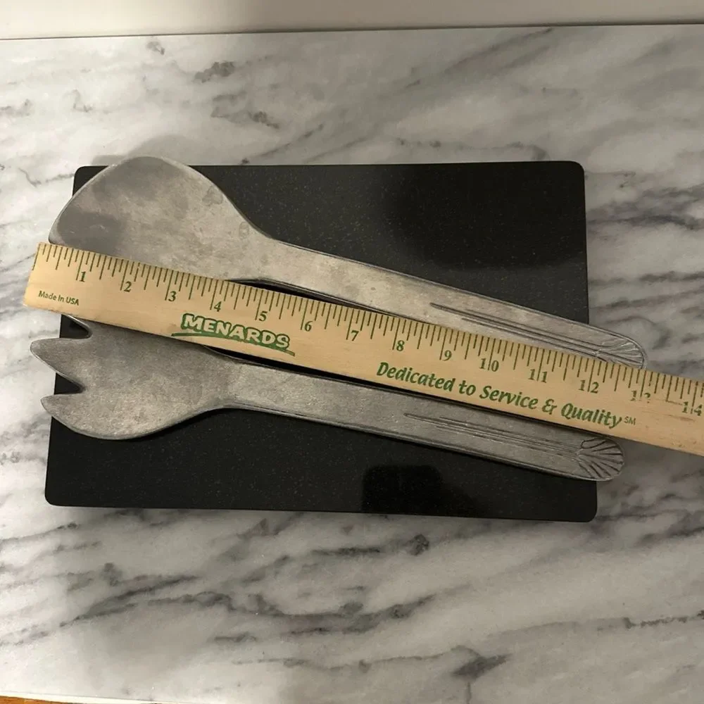Wilton Armetale  pewter  Salad Serving Set mission style